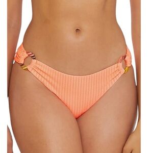 Becca Line in The Sand Gracie Rib Textured Ring Hipster Bikini Bottom Small NWT